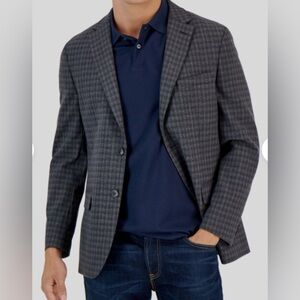 TOMMY HILFIGER MENS SUIT JACKET 38R CHARCOAL/ BROWN